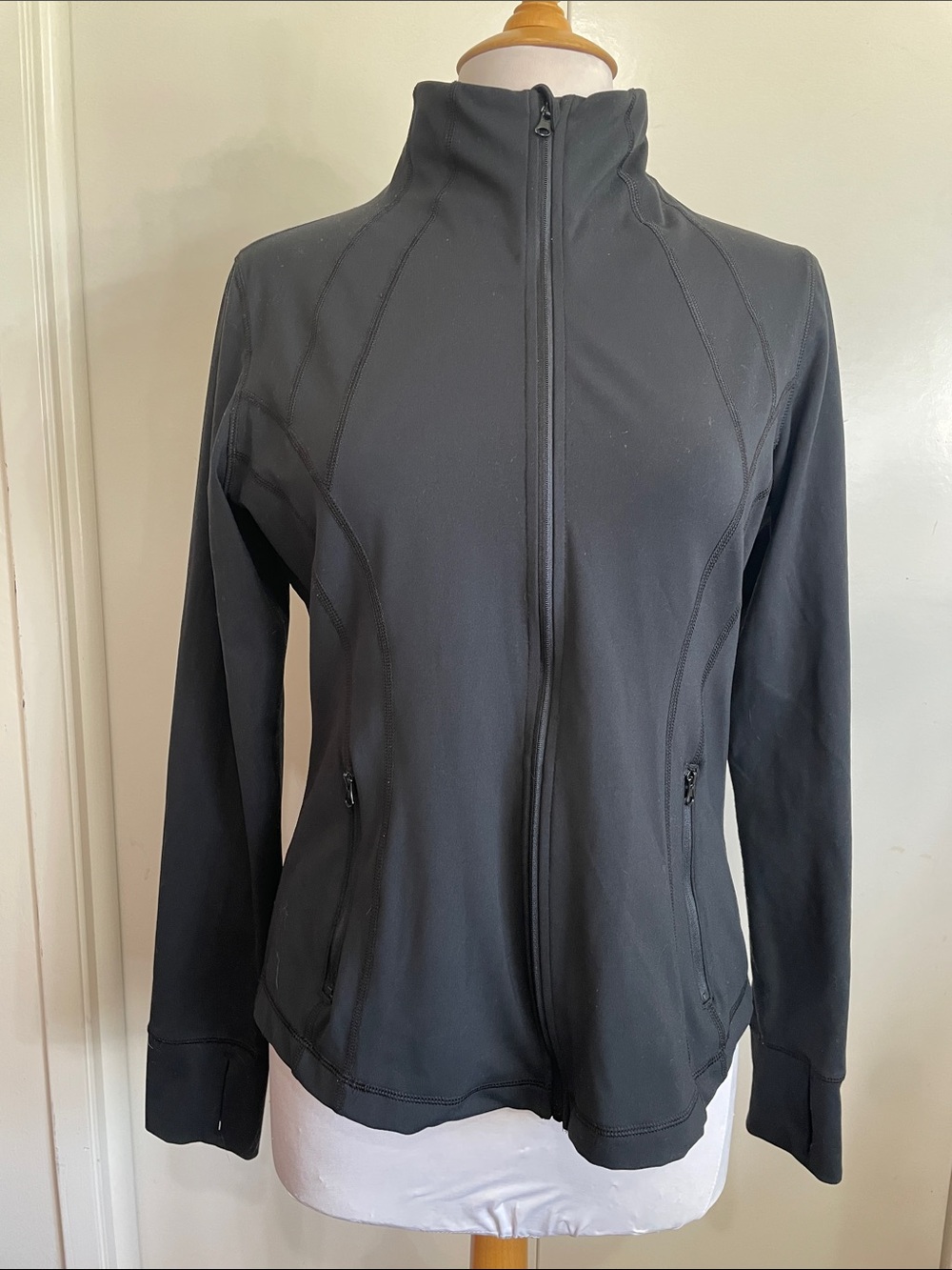 90 Degree by Reflex Wonderlink Essential Icon Track Black Zipper Jacket Sz Large
